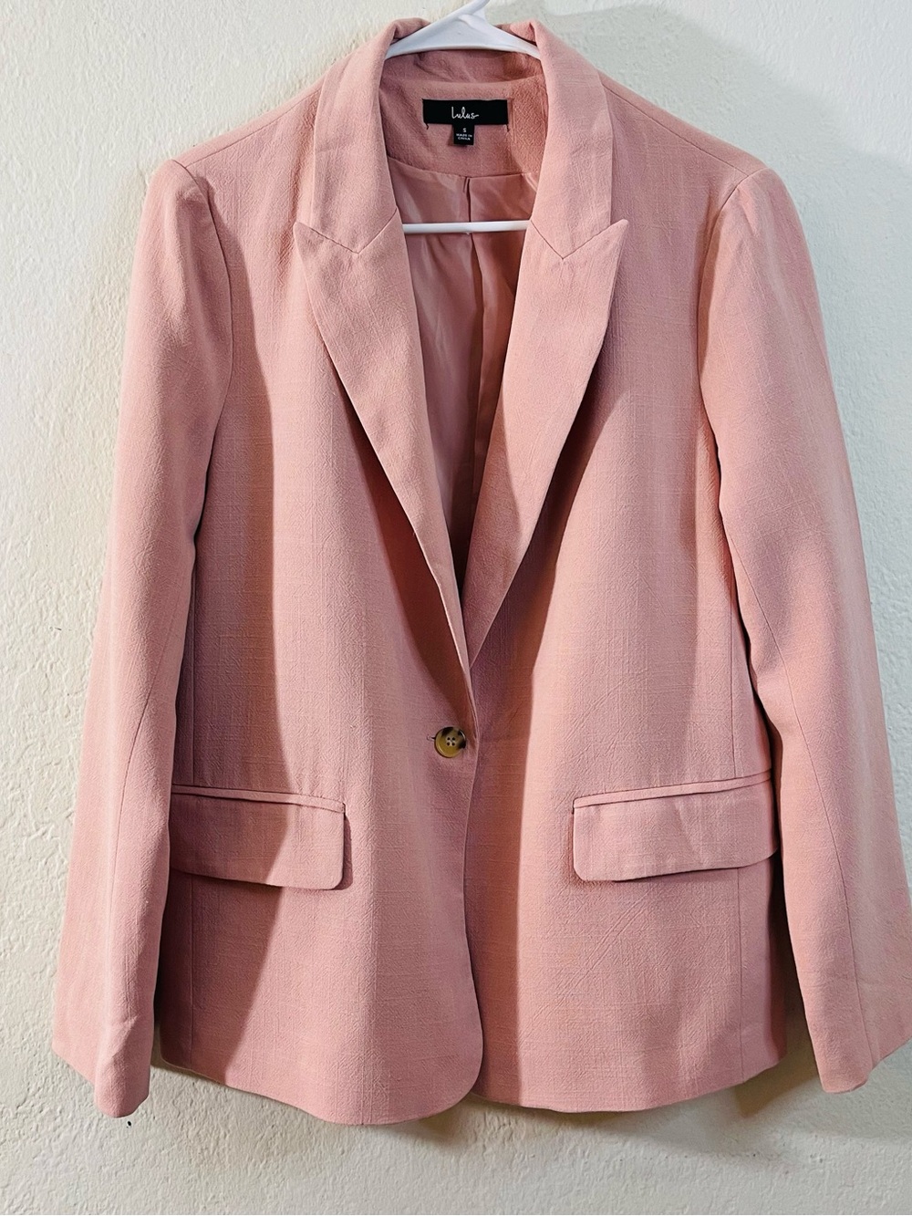 Lulu's Bold Touch Mauve Pink Blazer Women Size Small Business Casual Old Money - Picture 3 of 10